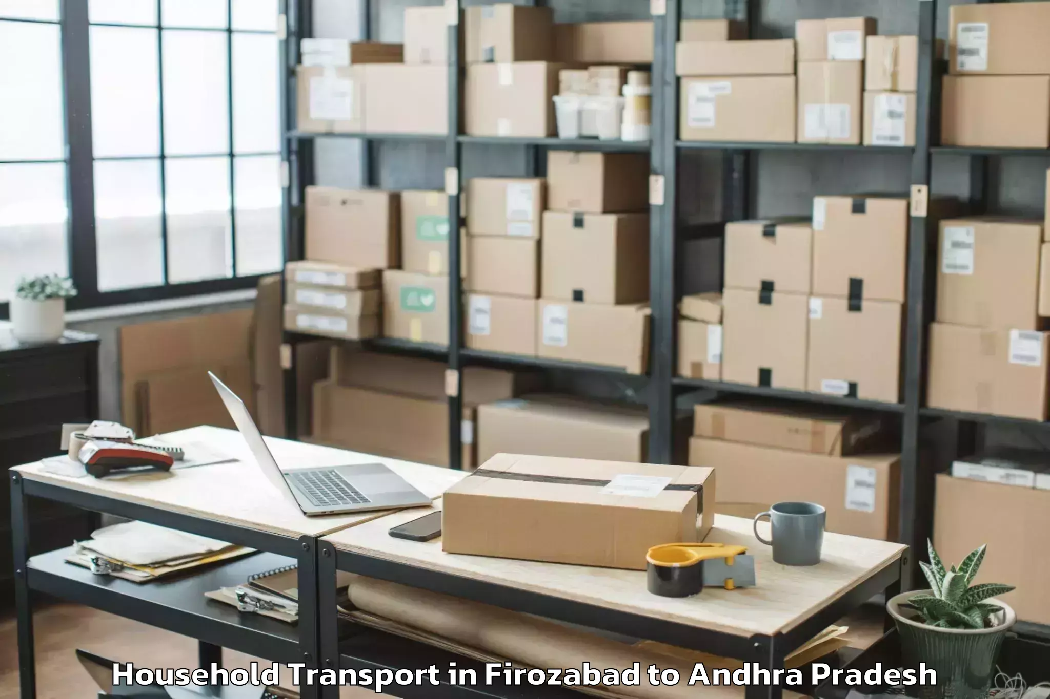 Book Firozabad to Undrajavaram Household Transport Online